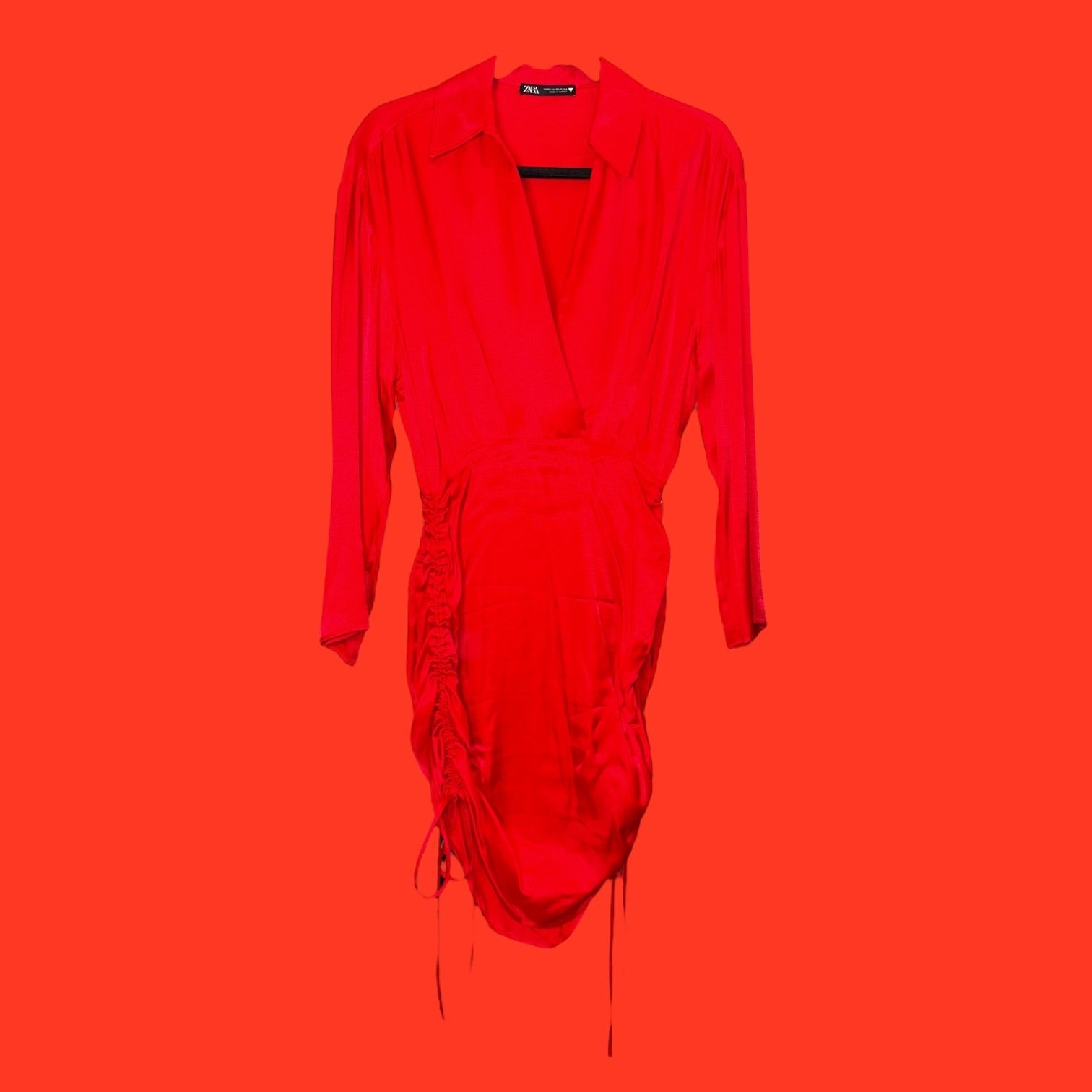 Zara Satin Cinched Dress