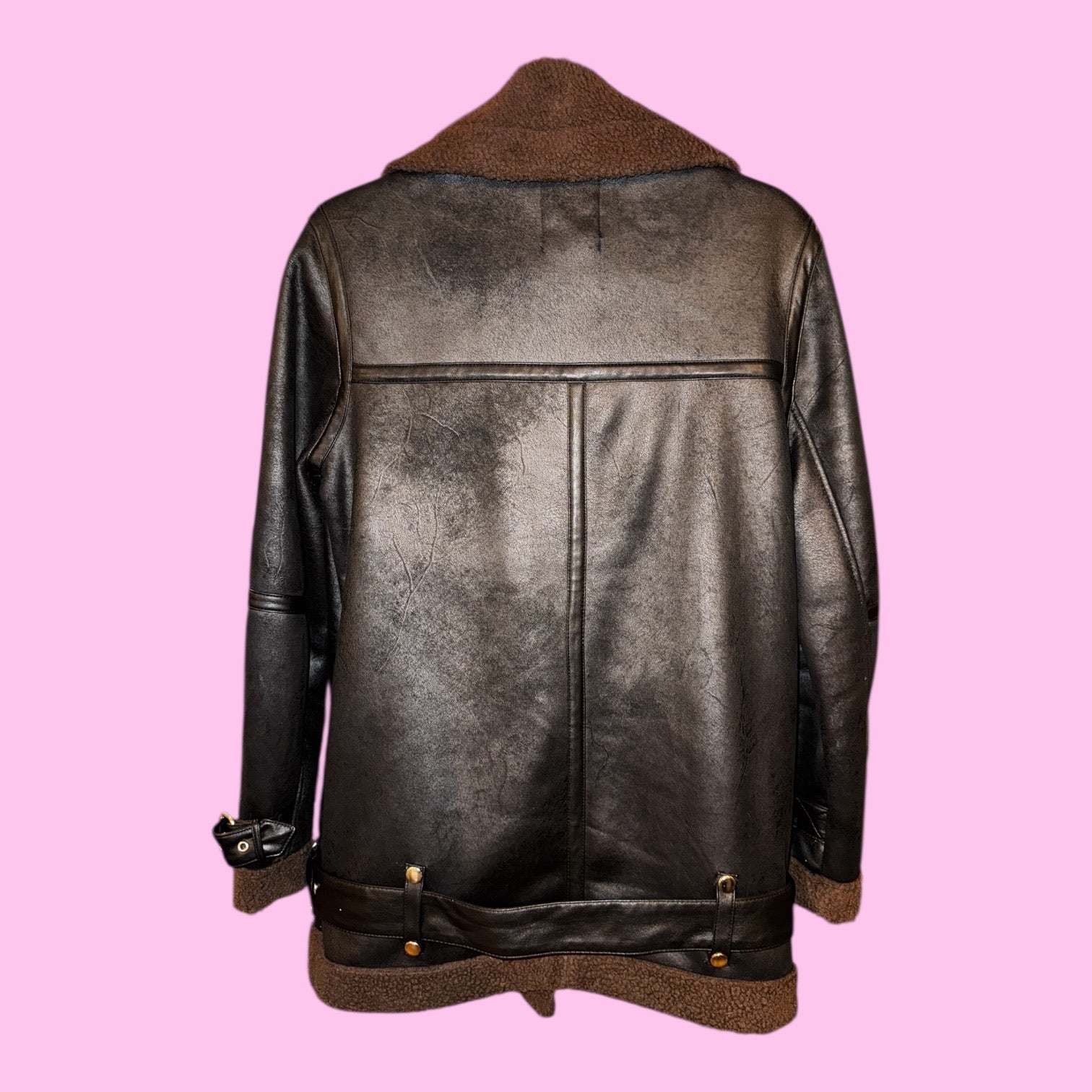 UO Oversized Faux Leather Aviator Jacket