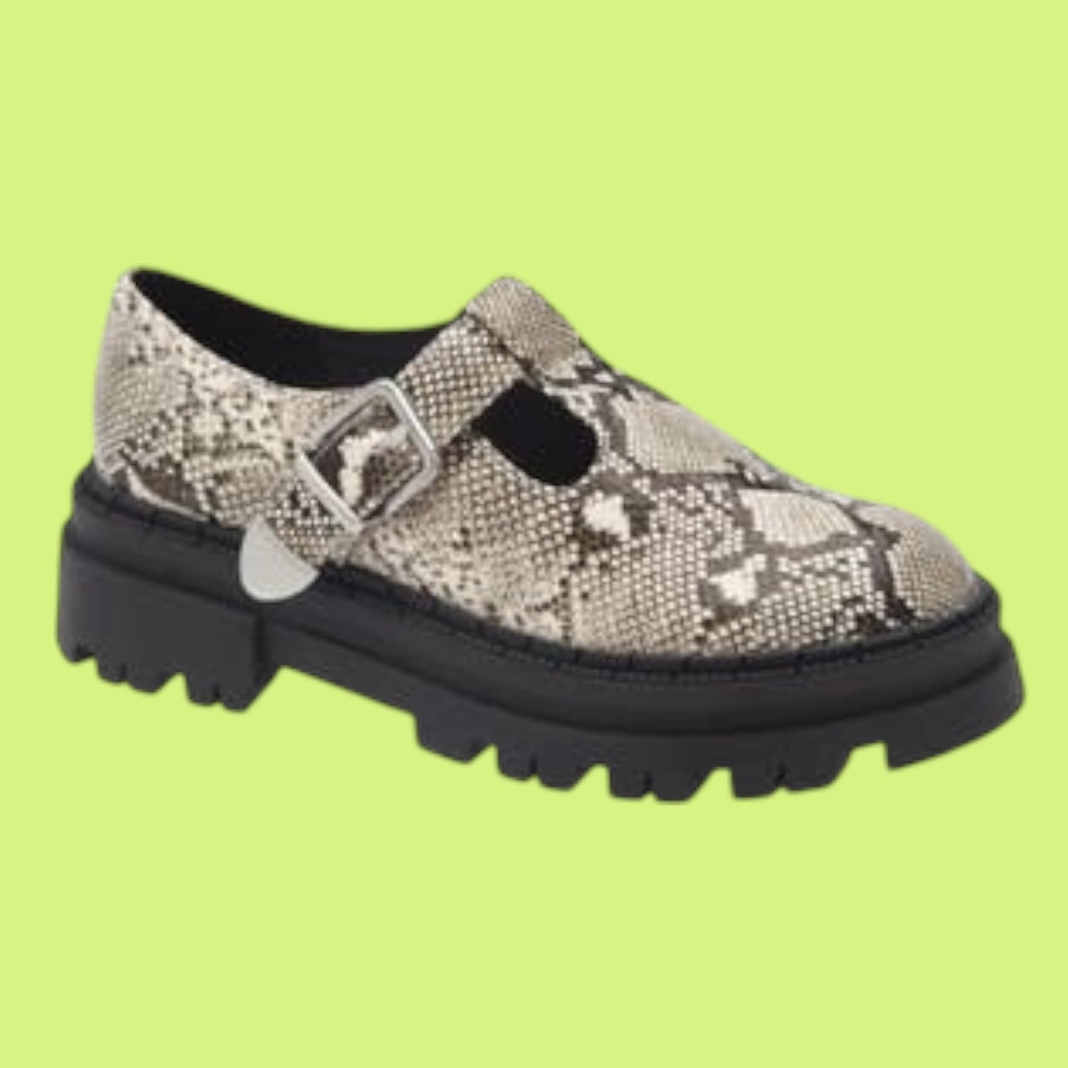 Steve Madden Snake Skin Lug Sole Mary Jane