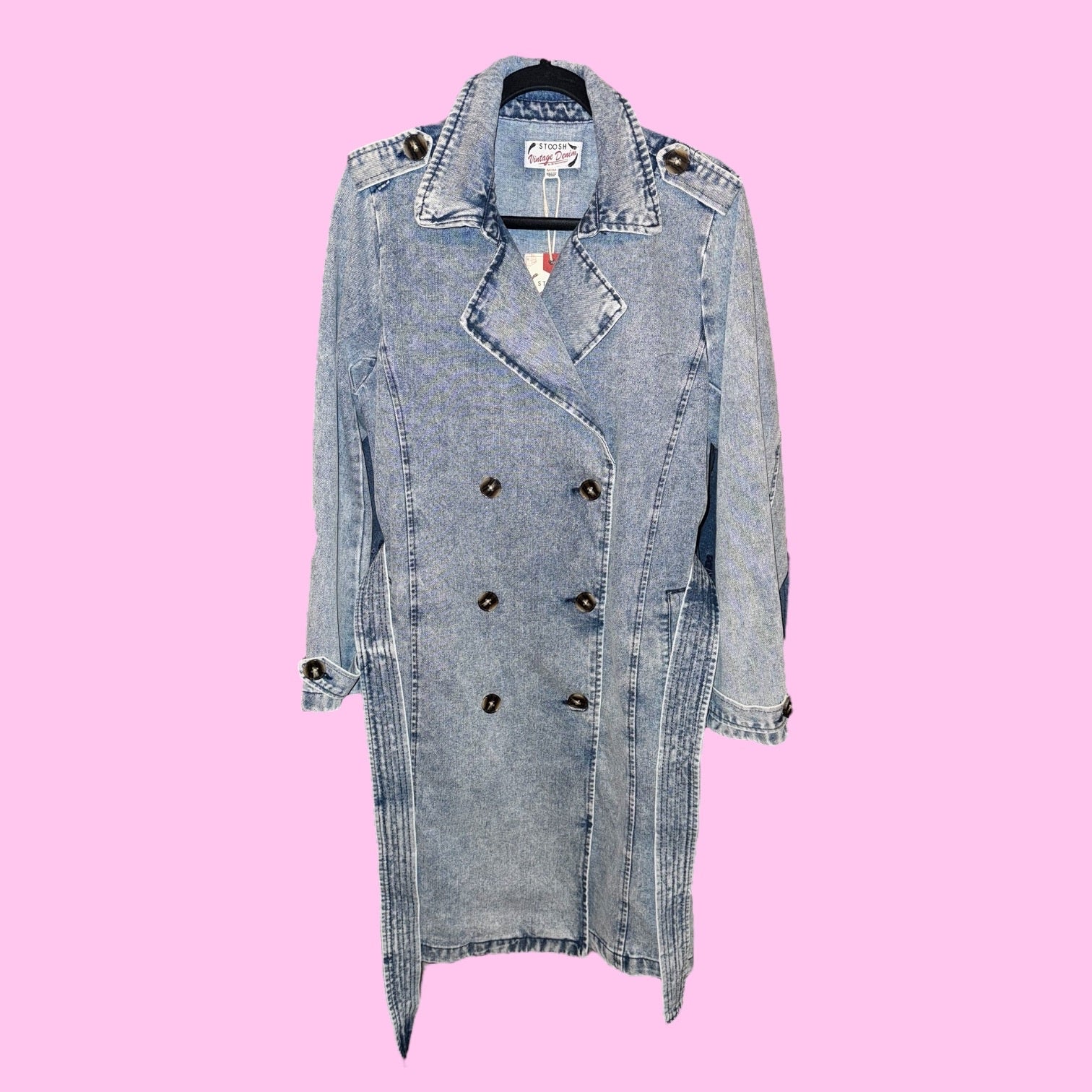 Stoosh Vintage Denim Trench Coat