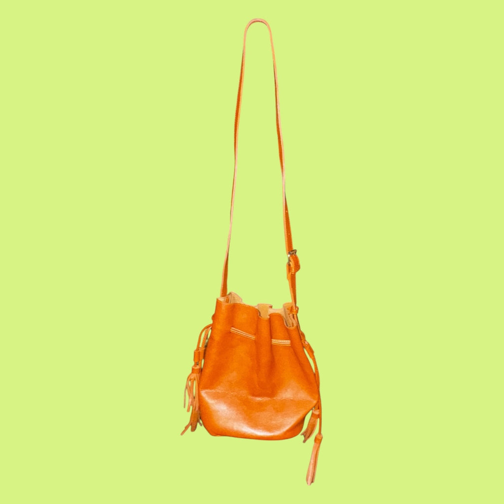 Street Level Faux Leather Crossbody Bucket Bag