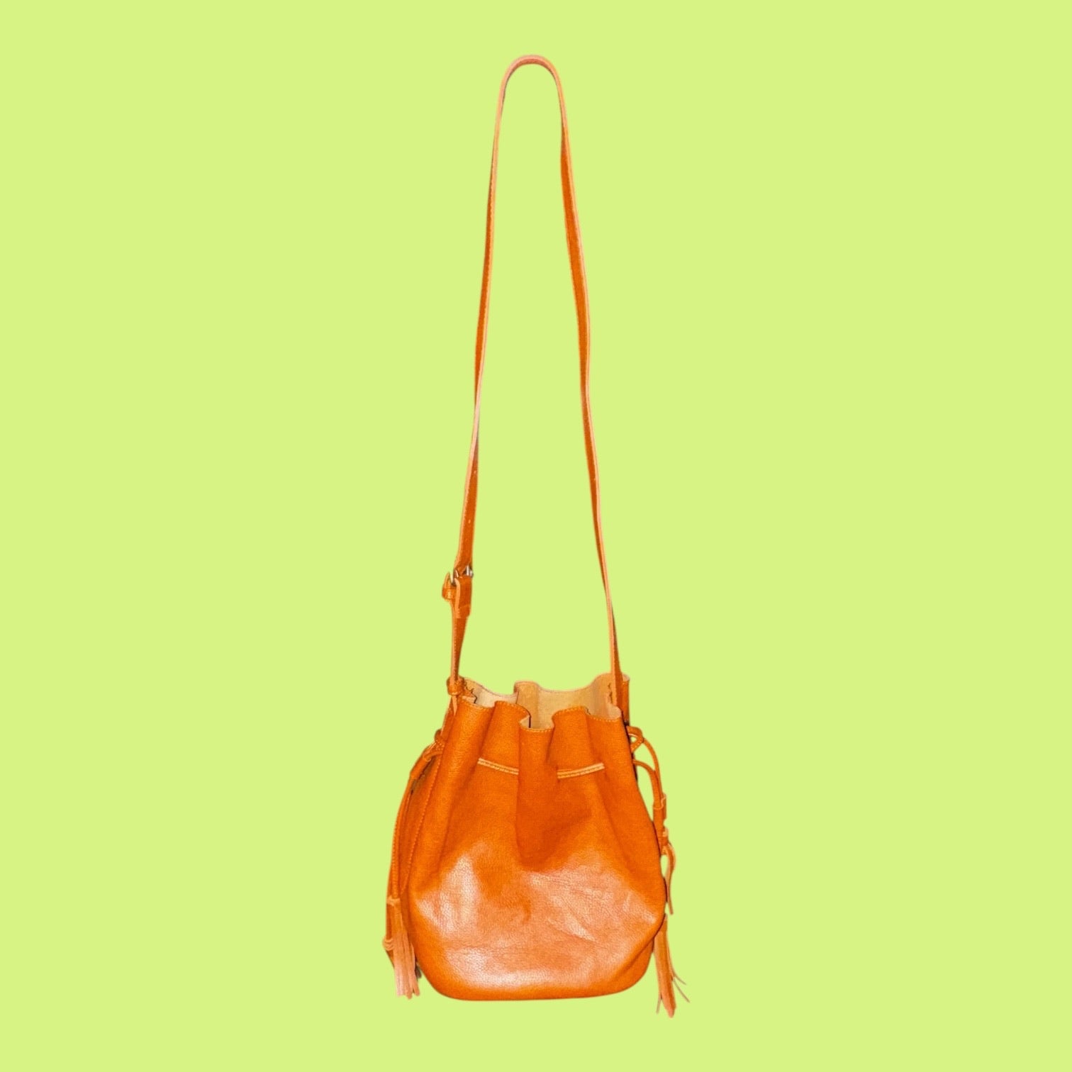 Street Level Faux Leather Crossbody Bucket Bag