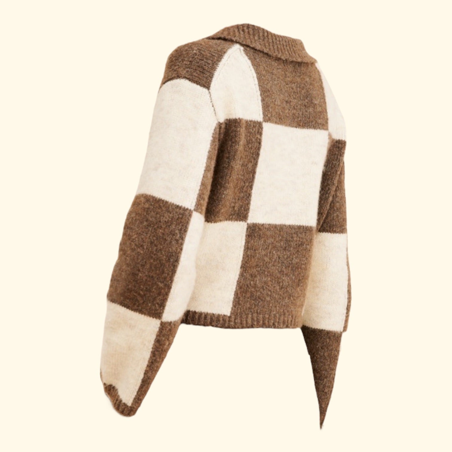 Moon River Collared Checkered Sweater