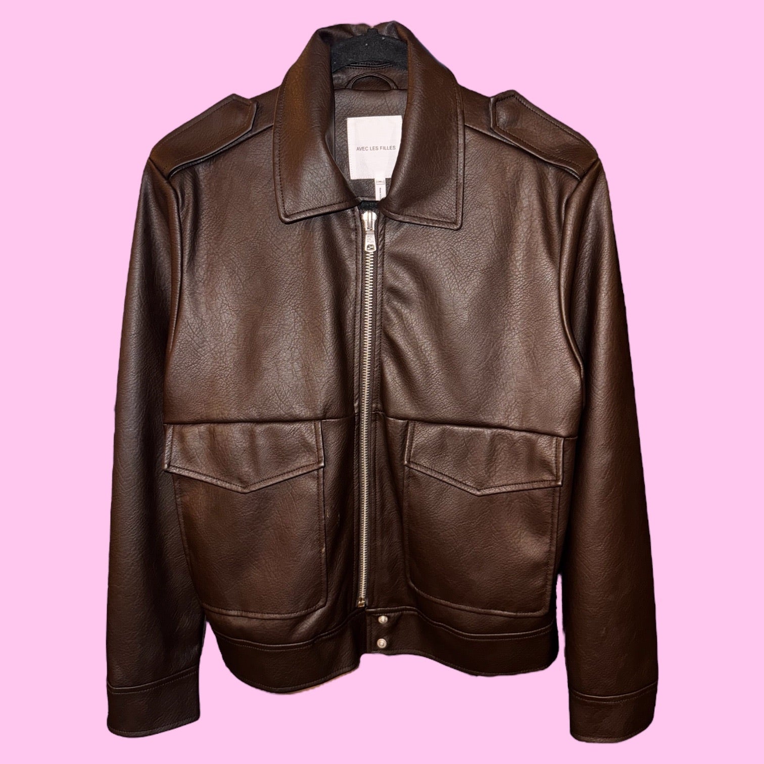 Avec Les Filles Chocolate Faux Leather Jacket