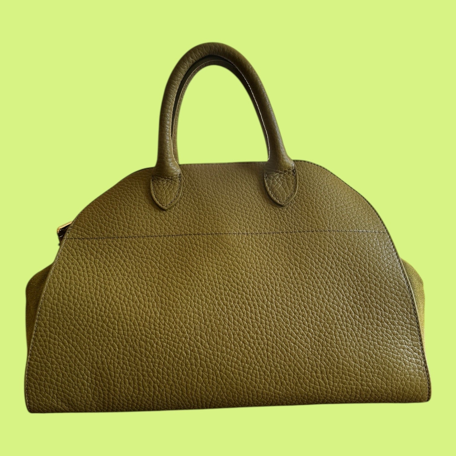 Anna Paola Italian Leather & Suede Olive Green Bag
